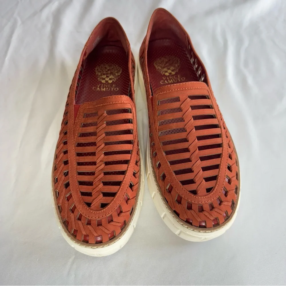 Vince Camuto Leather Romeena Huarache Style Platform Flats